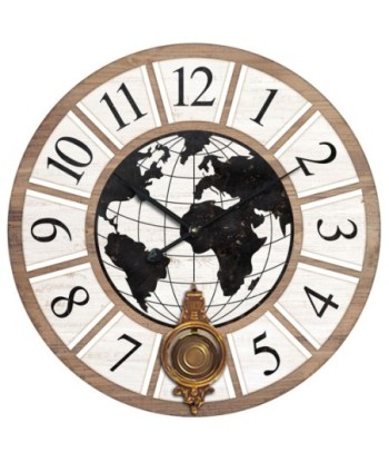 Signes Grimalt By SIGRIS - Reloj Pared Mapamundi Blanco de Mdf | Reloj Reloj Vintage Pared Reloj Pared Vintage