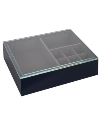 Signes Grimalt By SIGRIS - Joyero organizador Negro de Cristal Vidrio | Joyero Caja Joyero Joyeros Zara Home 8x21x27cm