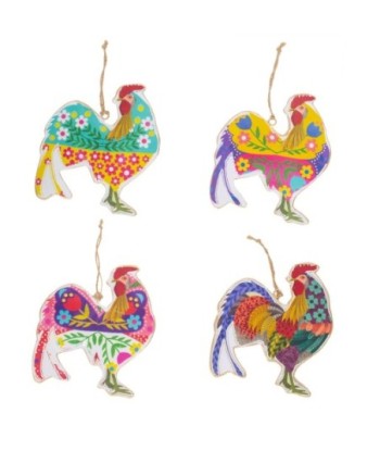 Colgante de Gallo Multicolor Decorativo 3 Unidades para Decoración Romántica del Hogar