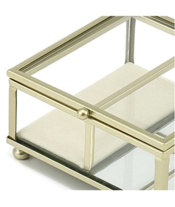 Signes Grimalt By SIGRIS - Joyero organizador Dorado de Cristal Vidrio | Caja Mueble Almacenamiento Caja De Almacenamiento