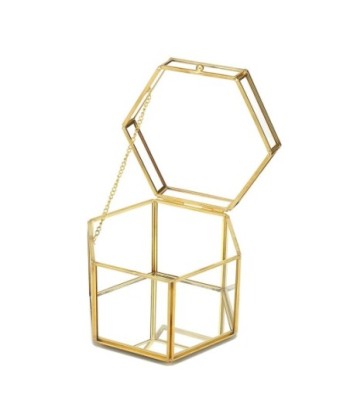 Signes Grimalt By SIGRIS - Joyero organizador vitrina Dorado de Cristal Vidrio | Vitrina 13x15x18cm