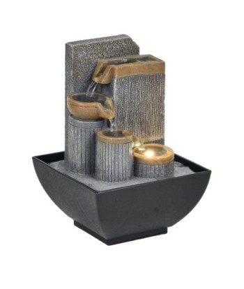 Signes Grimalt By SIGRIS - Fuente Geomantic Gris de Resina | Fuente Budas De La Suerte Buda Suerte 18x13x13cm