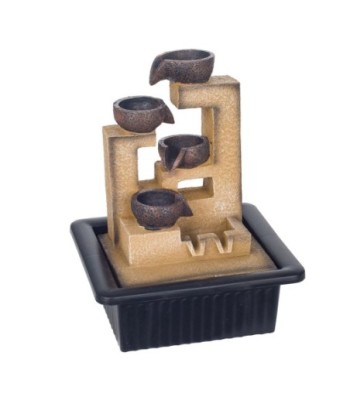 Signes Grimalt By SIGRIS - Fuente Geomantic Marrón de Resina | Fuente Budas De La Suerte Buda Suerte 25x18x21cm