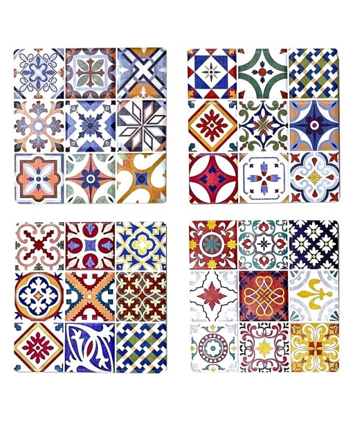 Signes Grimalt By SIGRIS - Posavasos hidráulico 4 Unidades Multicolor de Ceramica | Posavasos Mantel Individual