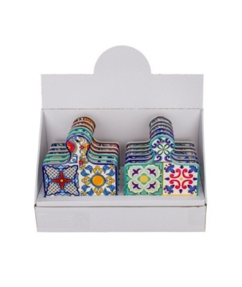 By Sigris - Tabla de cortar hidráulico 4 Unidades Multicolor de Ceramica | Tabla Mantel Individual Salvamanteles