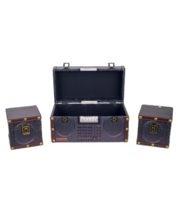 Signes Grimalt By SIGRIS - Cajas Grundig Altavoz 3 Unidades Negro de Mdf Forrado De Tela-Pintada | Caja Maleta