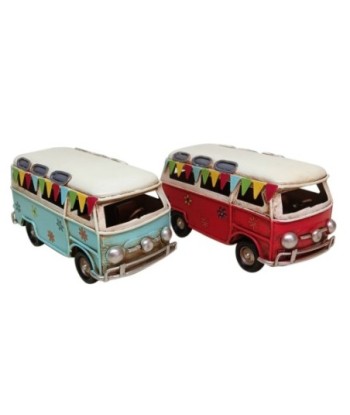 Furgoneta Vintage 2 Puertas de Metal para Coleccionistas y Decoración, Regalo Ideal para Amantes de Vehículos