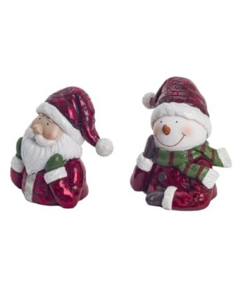 Signes Grimalt By SIGRIS - Figura Papa Noel 2 Unidades Rojo de Resina | Figura de Navidad Figura Navidad Figuras