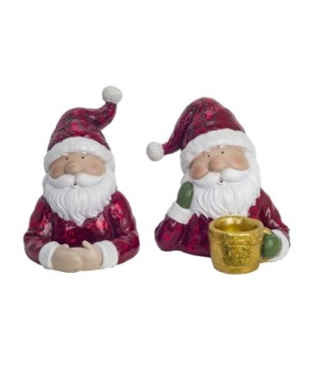 Signes Grimalt By SIGRIS - Figura Papa Noel 2 Unidades Rojo de Resina | Figura de Navidad Figura Navidad Figuras