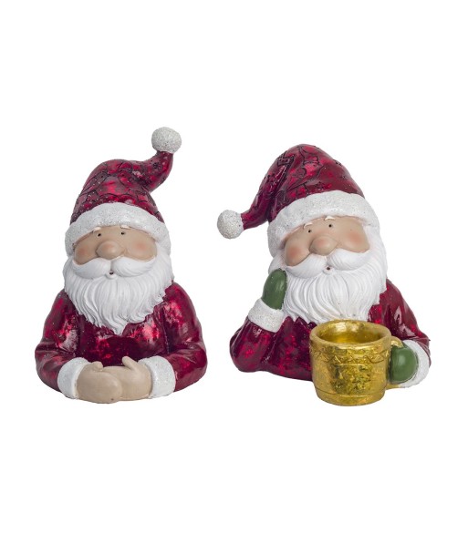 Signes Grimalt By SIGRIS - Figura Papa Noel 2 Unidades Rojo de Resina | Figura de Navidad Figura Navidad Figuras