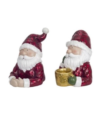 Signes Grimalt By SIGRIS - Figura Papa Noel 2 Unidades Rojo de Resina | Figura de Navidad Figura Navidad Figuras
