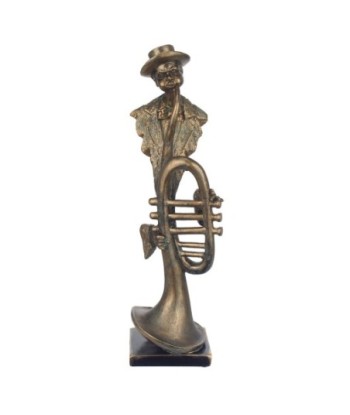 By Sigris - Figura músico trompeta Dorado de Resina | Figura de persona Figuras De Resina Para Jardin Figura Resina