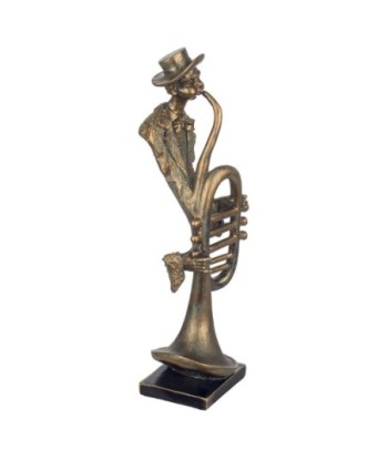 By Sigris - Figura músico trompeta Dorado de Resina | Figura de persona Figuras De Resina Para Jardin Figura Resina