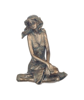 Signes Grimalt By SIGRIS - Figura Mujer sentada Dorado de Resina | Figura de persona Figuras De Resina Para Jardin