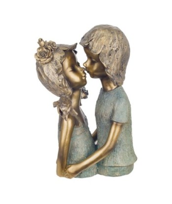 Signes Grimalt By SIGRIS - Figura Pareja Jóvenes Besos Dorado de Resina | Figura de persona Figuras De Resina