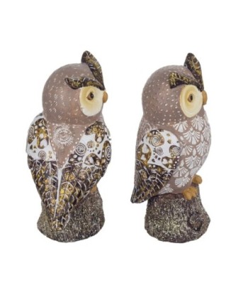 Signes Grimalt By SIGRIS - Figura Búho 2 Unidades Gris de Resina | Figura de Búho Figuras De Resina Para Jardin