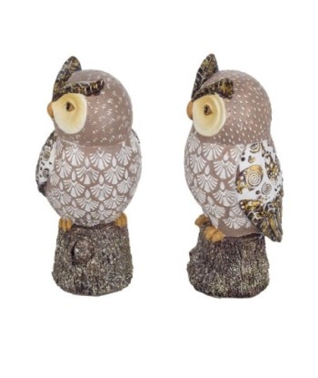 Signes Grimalt By SIGRIS - Figura Búho 2 Unidades Gris de Resina | Figura de Búho Figuras De Resina Para Jardin