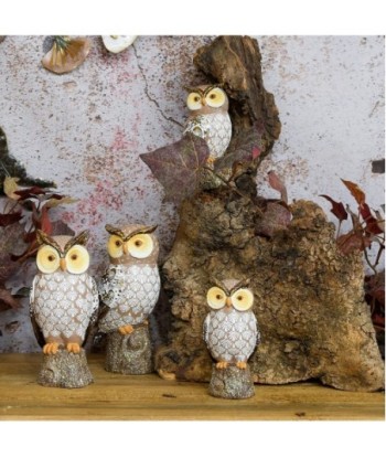Signes Grimalt By SIGRIS - Figura Búho 2 Unidades Gris de Resina | Figura de Búho Figuras De Resina Para Jardin