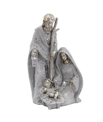 Signes Grimalt By SIGRIS - Figura Nacimiento Jesús Plateado de Resina | Nacimiento Figuras De Resina Para Jardin