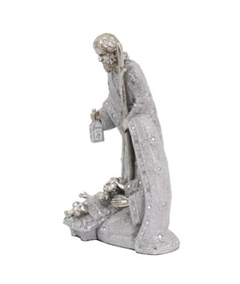 Signes Grimalt By SIGRIS - Figura Nacimiento Jesús Plateado de Resina | Nacimiento Figuras De Resina Para Jardin