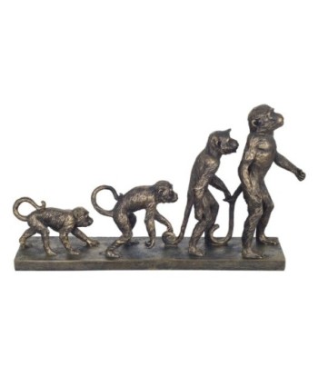 By Sigris - Figura evolución del mono Negro de Resina | Figura de Persona Figuras De Resina Para Jardin Figura