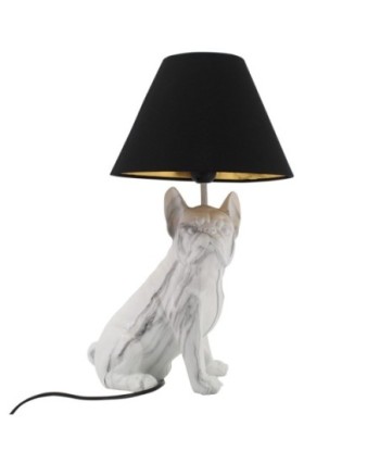 Signes Grimalt By SIGRIS - Lámpara en forma de Bulldog Blanco de Resina | Lámpara de Pie Lampara Mesa De Noche