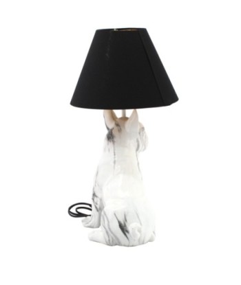 Signes Grimalt By SIGRIS - Lámpara en forma de Bulldog Blanco de Resina | Lámpara de Pie Lampara Mesa De Noche