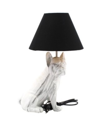 Signes Grimalt By SIGRIS - Lámpara en forma de Bulldog Blanco de Resina | Lámpara de Pie Lampara Mesa De Noche