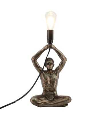 Signes Grimalt By SIGRIS - Lámpara en forma de Hombre Gris de Resina | Lámpara de Pie Lampara Mesa De Noche Lamparas