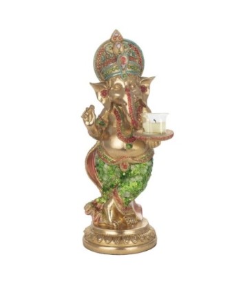 Signes Grimalt By SIGRIS - Portavelas ganesha Dorado de Resina | Portavelas Figuras Decorativas Decoracion Salon