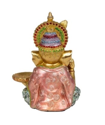 Signes Grimalt By SIGRIS - Portavelas ganesha Dorado de Resina | Portavelas Figuras Decorativas Decoracion Salon
