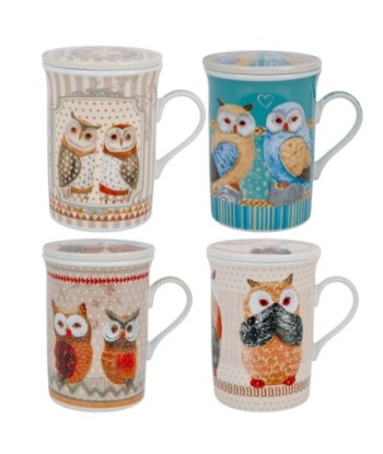 Signes Grimalt By SIGRIS - Mug - Taza con filtro 4 Unidades Multicolor de Porcelana | Mug Vaso Tetera De Hierro