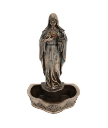 By Sigris - Figura Corazón Inmaculado Dorado de Resina | Figura de Persona Figuras De Resina Para Jardin Figura