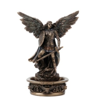 By Sigris - Figura Arcángel Mihcael Gris de Resina | Figura de Persona Figuras De Resina Para Jardin Figura Resina