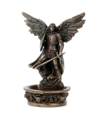 By Sigris - Figura Arcángel Mihcael Gris de Resina | Figura de Persona Figuras De Resina Para Jardin Figura Resina