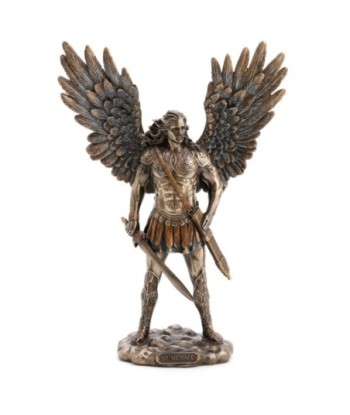 By Sigris - Figura San Miguel Espada Dorado de Resina | Figura de Persona Figuras De Resina Para Jardin Figura