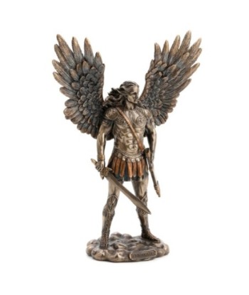 By Sigris - Figura San Miguel Espada Dorado de Resina | Figura de Persona Figuras De Resina Para Jardin Figura