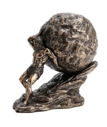Signes Grimalt By SIGRIS - Figura Dios Sisyphus Rodando Dorado de Resina | Figura de Persona Figuras De Resina