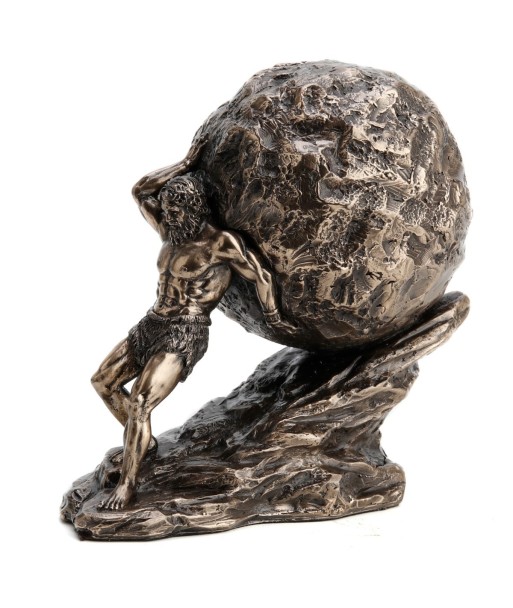 Signes Grimalt By SIGRIS - Figura Dios Sisyphus Rodando Dorado de Resina | Figura de Persona Figuras De Resina