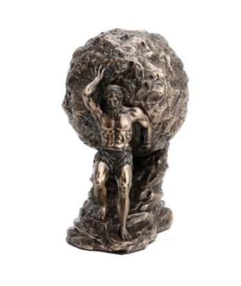 Signes Grimalt By SIGRIS - Figura Dios Sisyphus Rodando Dorado de Resina | Figura de Persona Figuras De Resina