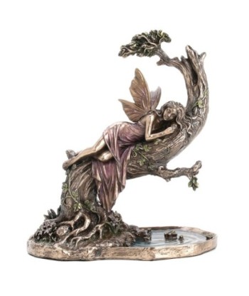 By Sigris - Figura Hada De Siesta Dorado de Resina | Figura de Persona Figuras De Resina Para Jardin Figura Resina