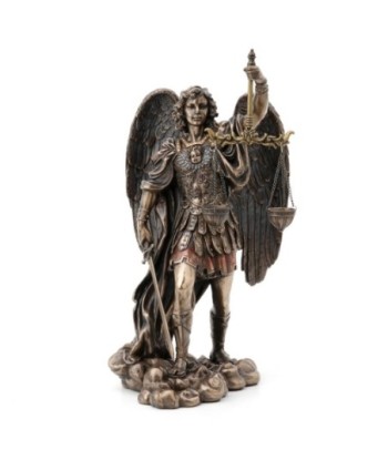 By Sigris - Figura San Miguel Espada Dorado de Resina | Figura de Persona Figuras De Resina Para Jardin Figura