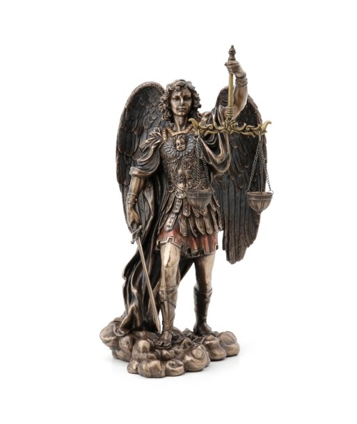 By Sigris - Figura San Miguel Espada Dorado de Resina | Figura de Persona Figuras De Resina Para Jardin Figura