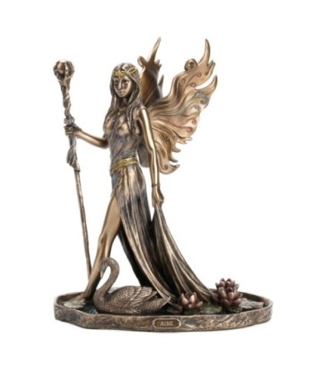 By Sigris - Figrua Aine Reina Hadas Dorado de Resina | Figura de Persona Figuras De Resina Para Jardin Figura