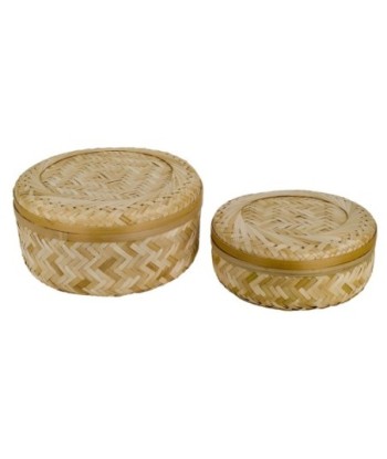 Signes Grimalt By SIGRIS - Cestas redondas 2 Unidades Marrón de Fibra Vegetal-Cuerda | Cesta Cesta Decorativa
