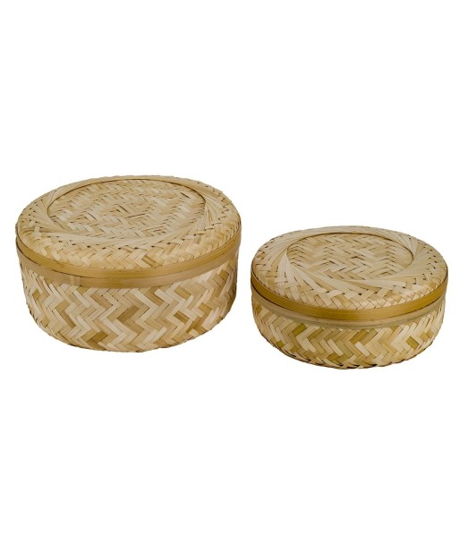 Signes Grimalt By SIGRIS - Cestas redondas 2 Unidades Marrón de Fibra Vegetal-Cuerda | Cesta Cesta Decorativa