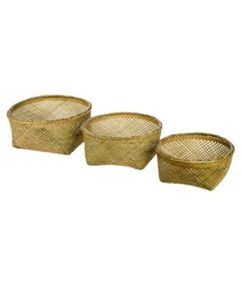 Signes Grimalt By SIGRIS - Cestas redondas 3 Unidades Marrón de Fibra Vegetal-Cuerda | Cesta Cesta Decorativa