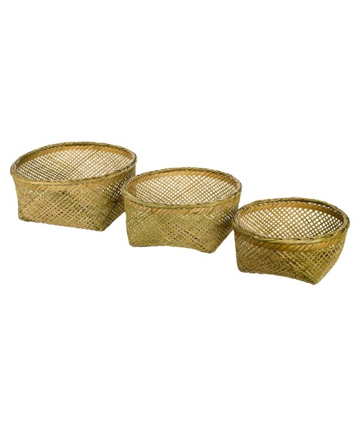 Signes Grimalt By SIGRIS - Cestas redondas 3 Unidades Marrón de Fibra Vegetal-Cuerda | Cesta Cesta Decorativa