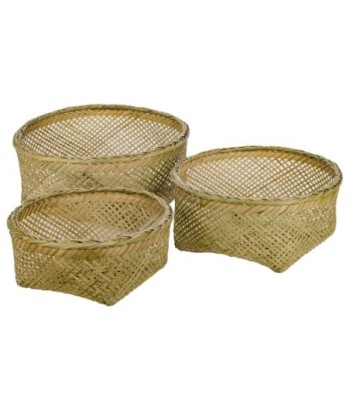 Signes Grimalt By SIGRIS - Cestas redondas 3 Unidades Marrón de Fibra Vegetal-Cuerda | Cesta Cesta Decorativa