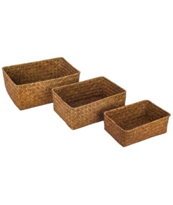 Signes Grimalt By SIGRIS - Cestas almacenaje 3 Unidades Marrón de Fibra Vegetal-Cuerda | Cesta Cesta Decorativa